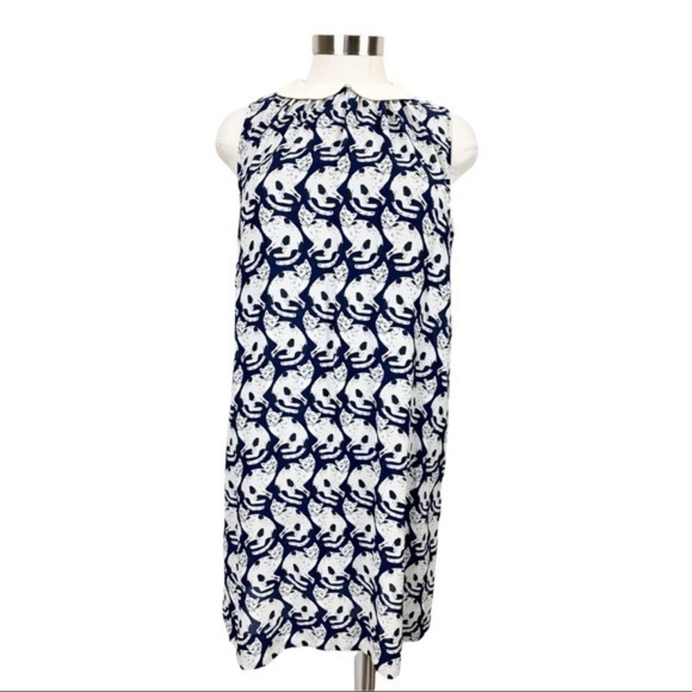 Anthropologie Postmark Chaton Cat Print Dress Size Small‎